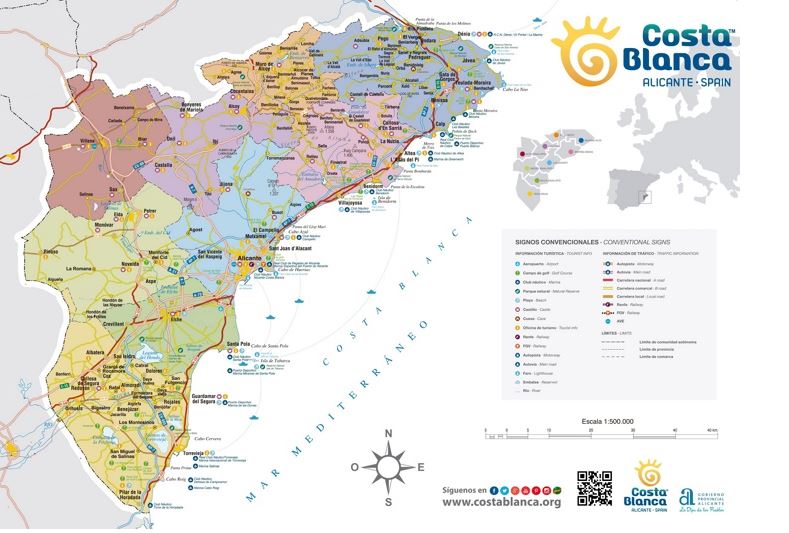 Costa Blanca Map